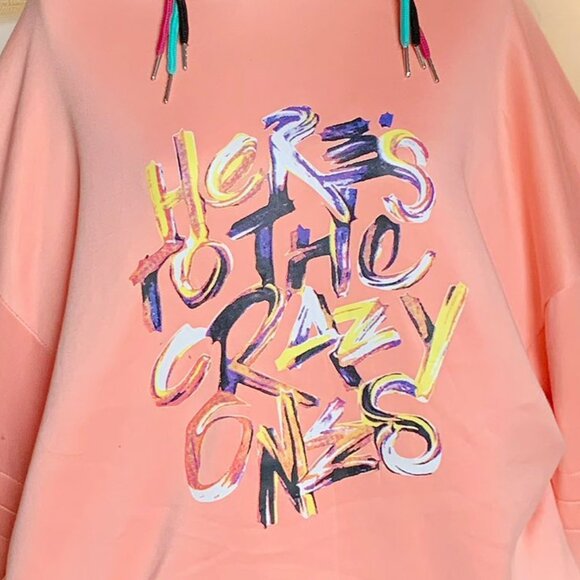 Here's To The Crazy Ones Soft Pink Hoodie - Picture 2 of 4